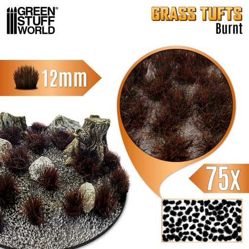 [ GSW12944 ] Green stuff world Static Grass Tufts 12 mm - Burnt Brown