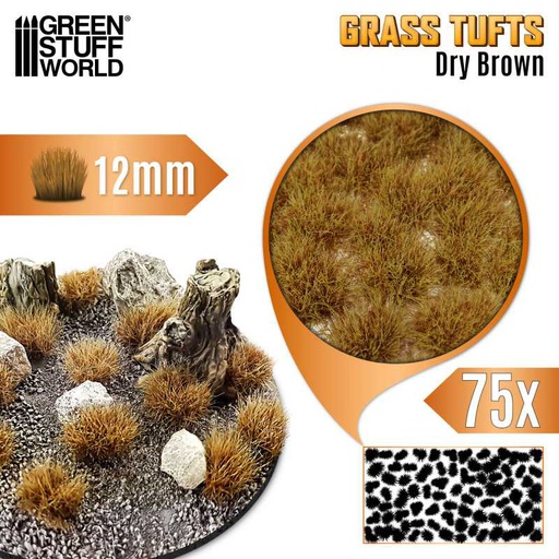 [ GSW12940 ] Green stuff world Static Grass Tufts 12 mm - Dry Brown