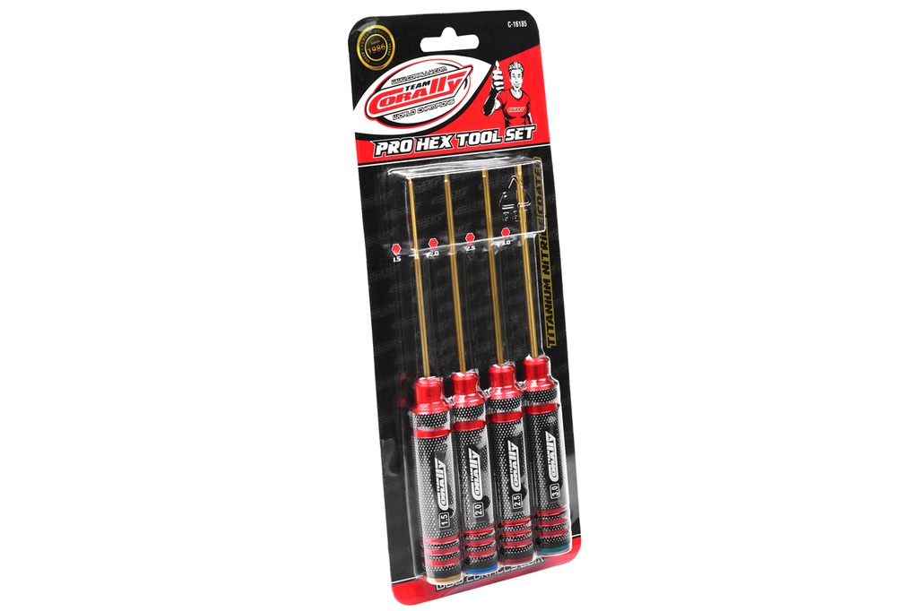 [ PROC-16185 ] Team Corally - Pro Hex Tool Set - Ti-Ni Coated - 1.5/2.0/2.5/3.0 mm (4st)