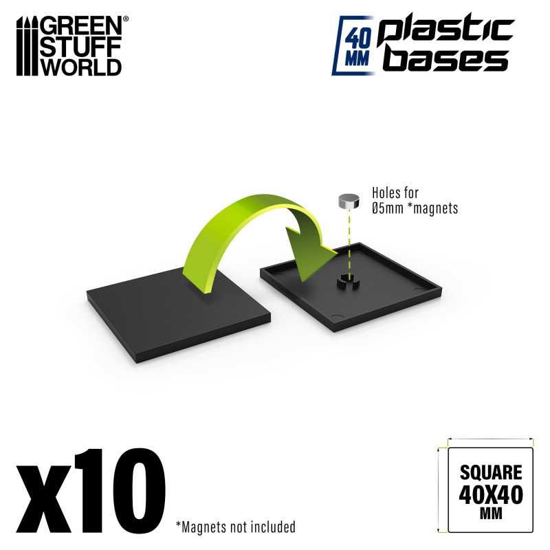 [ GSW9832 ] Green Stuff World Plastic Square Bases 40mm