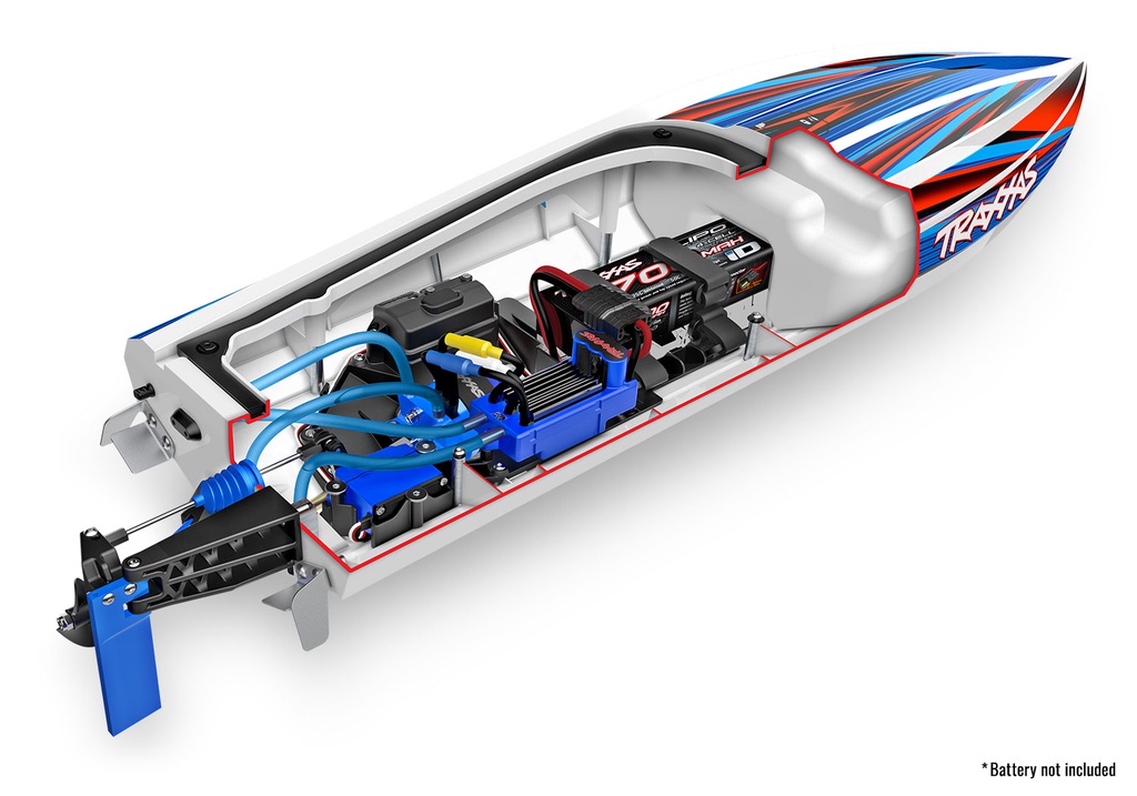 [ TRX-106064-4BLUE ] Traxxas disruptor 4S High-performance boat blue