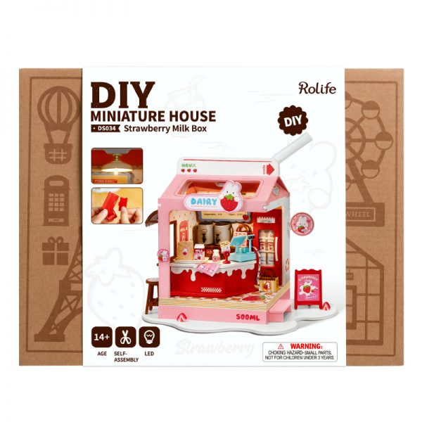 [ ROLIFEDS034 ] Rolife DIY Miniature House Strawberry Milk Box