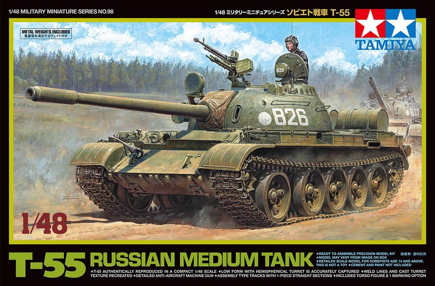 [ T32598 ] Tamiya Russian medium tank  T-55  1/48 