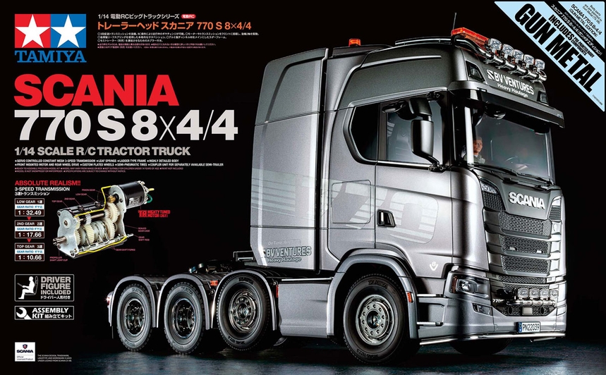 [ T56376 ]  Tamiya Scania 770s 8x4/4 (painted gunmetal)