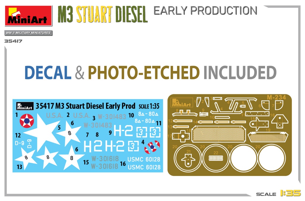 [ MINIART35417 ] Miniart M3 Stuart Diesel Early Production 1/35