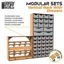 [ GSW12808 ] Green Stuff World Modular Set Vertical Rack With Drawers