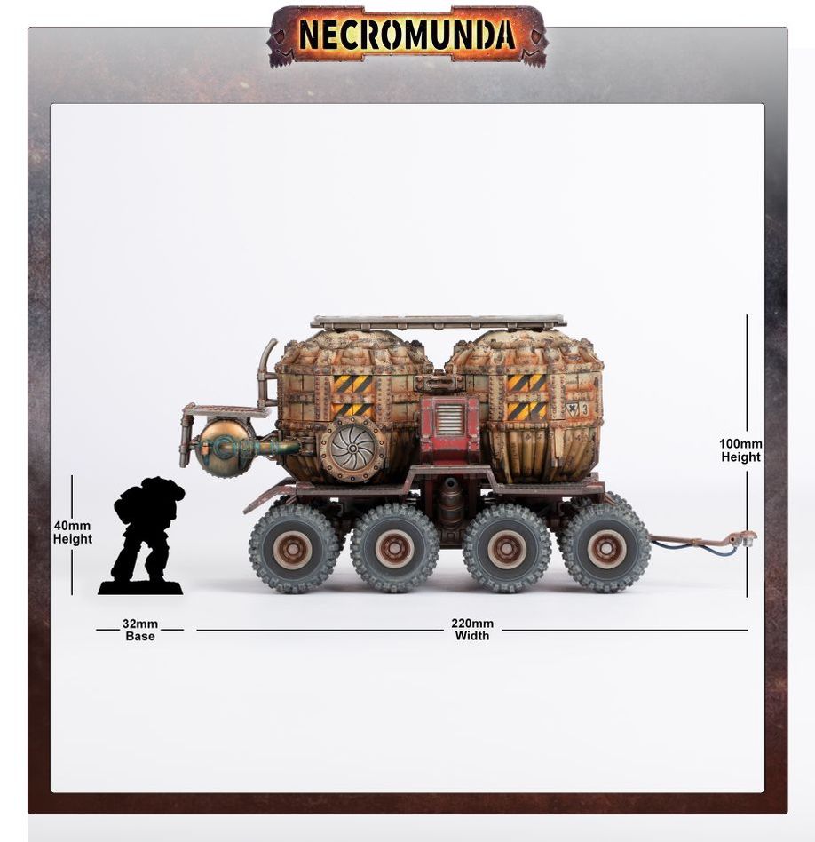 [ GW301-12 ] NECROMUNDA: PROMETHIUM TANKS ON CARGO-8 TRAILER