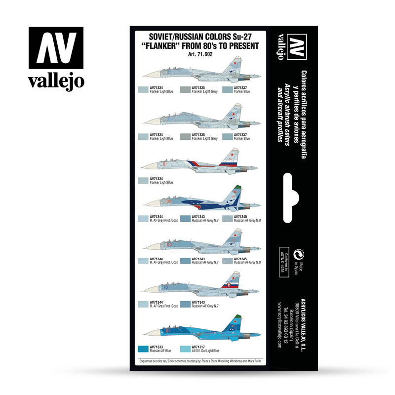 [ VAL71602 ] Vallejo Soviet/russian colors su-27 &quot;flanker&quot; from 80's to present