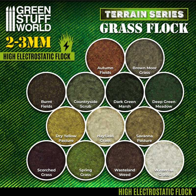 [ GSW11146 ] Green Stuff World Statische Grasvlok 2-3mm - DONKERGROEN MOERAS - 200 ml