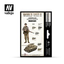 [ VAL70203 ] Vallejo american armour &amp; infantry paint set WWII (6x17ml)