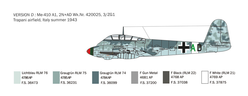 [ ITA-0074S ] Italeri Me 410 A-1 Hornisse 1/72