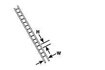 [ PLA90676 ] Plastruct ladder LS 24  1/16 wit styrene 2st