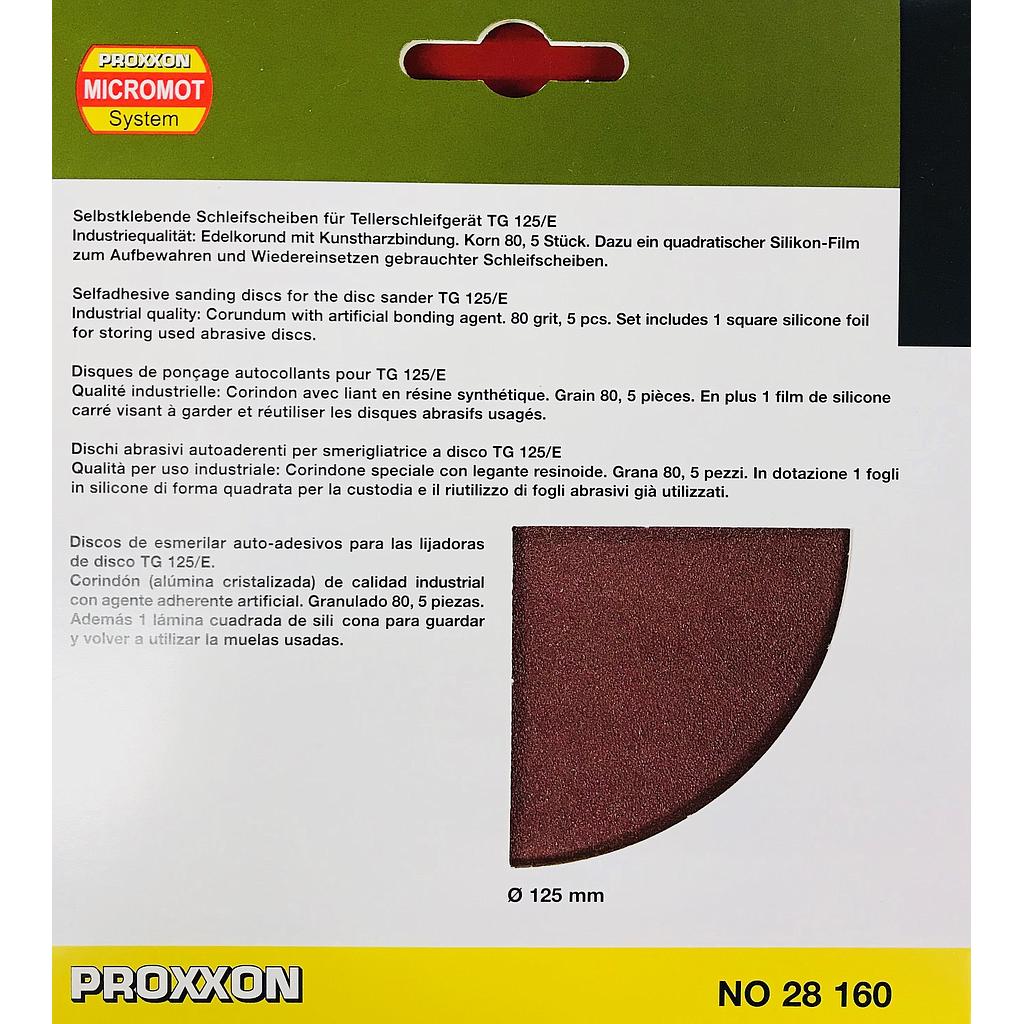 [ PX28160 ] Proxxon Schuurschijven voor TG 125/E, Korrel 80, 5 Stuks 