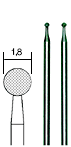 [ PX28222 ] Proxxon Diamant slijpstiften kogel Ø 1,8 mm. 2 st.