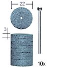 [ PX28304 ] Proxxon SiCa slijpschijven Ø 22 mm. 10 st. + houder