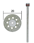 [ PX28844 ] Proxxon Diamant doorslijpschijf Ø 20 mm, met koelgaten + houder