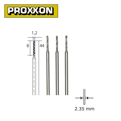 [ PX28856 ] Proxxon Mikro spiraalboren 1,2 mm, 3 st.