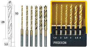 [ PX28876 ] Proxxon HSS spiraalborenset 6-dlg. (1,5 - 4,0 mm)