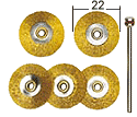 [ PX28962 ] Proxxon Schijfborstels messing Ø 22 mm, 5 st. + houder