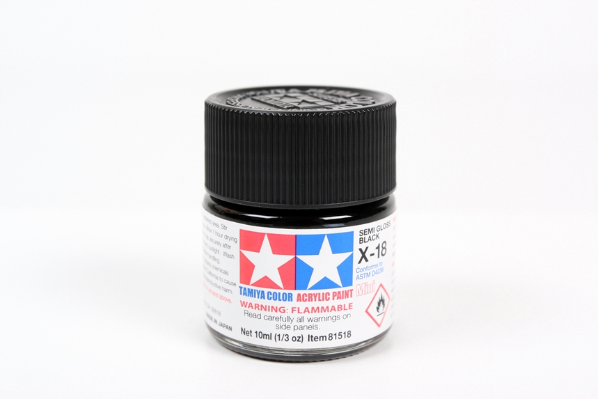 [ T81518 ] Tamiya Acrylic Mini X-18 Semi Gloss Black 10ml