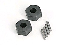 [ TRX-1654 ] Traxxas Wheel hubs, hex (2)/ stub axle pins (2) -TRX1654 