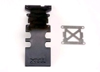 [ TRX-4938 ] Traxxas Skidplate, rear plastic (black)/ stainless steel plate 