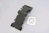 [ TRX-4938A ] Traxxas Skidplate, rear plastic (grey)/ stainless steel plate -TRX4938A