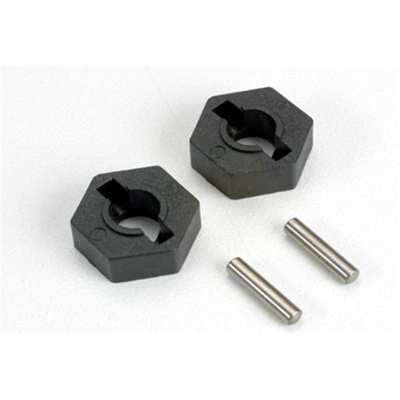 [ TRX-4954 ] Traxxas Wheel hubs, hex (2)/ axle pins (2.5x12mm) (2) -TRX4954 