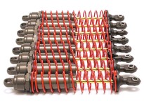 [ TRX-4962 ] Traxxas Big Bore shocks (xx-long) (hard-anodized &amp; Teflon-coated T6 aluminum) (assembled) w/ red springs, TiN shafts (8 pack) -TRX4962 