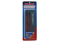 [ TRX-5143R ] Traxxas Toe links, Maxx (Tubes red-anodized, 7075-T6 aluminum, stronger than titanium) (124mm, rear) (2)/ rod ends (4)/ aluminum wrench (1) (For Maxx models w/sealed pivot ball suspension &amp; 3.8'' wheels) 