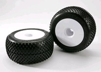 [ TRX-5375R ] Traxxas Tires &amp; wheels, assembled, glued (white dished 3.8&quot; wheels, Response Pro tires, foam inserts) (2) (use with 17mm splined wheel hubs and wheel nuts, part #5353X) -TRX5375R