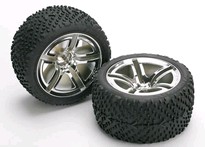 [ TRX-5573 ] Traxxas Tires &amp; wheels, assembled, glued (Jato Twin-Spoke wheels, Victory tires, foam inserts) (nitro rear) (2) -TRX5573 