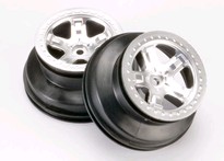 [ TRX-5872 ] Traxxas Wheels, SCT satin chrome, beadlock style, dual profile (2.2&quot; outer, 3.0&quot; inner) (rear) -TRX5872 