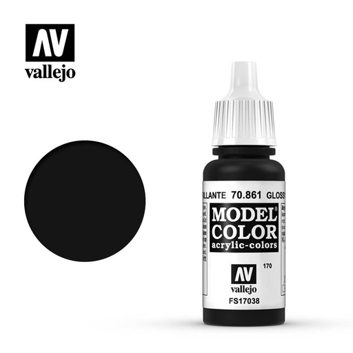 [ VAL70861 ] Vallejo Model Color Gloss Black 17ml