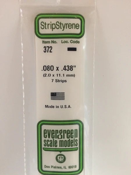 [ EG372 ] Evergreen styrene strip 2,0x11,1x610 mm ( 7s.)