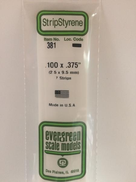 [ EG381 ] Evergreen strip 610 x 2,5 x  9,5 mm ( 7s.)