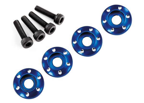 [ TRX-7668 ] Traxxas Wheel nut washer, aluminium blue (4)