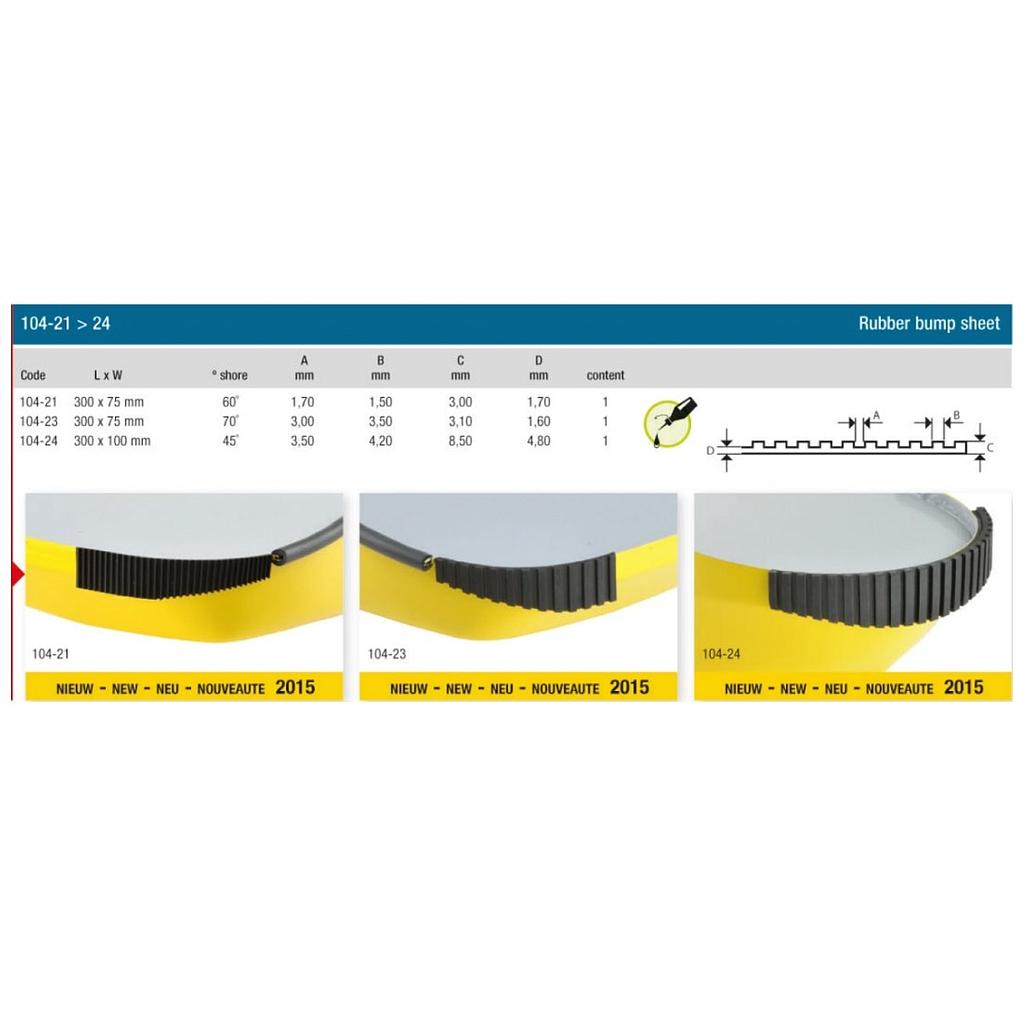 [ RA104-21 ] Raboesch rubber bump sheet 300x75x3x3mm