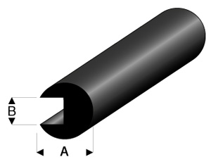[ RA104-34 ] Raboesch rubber bump profile 10 x 3mm  lengte 2 meter 