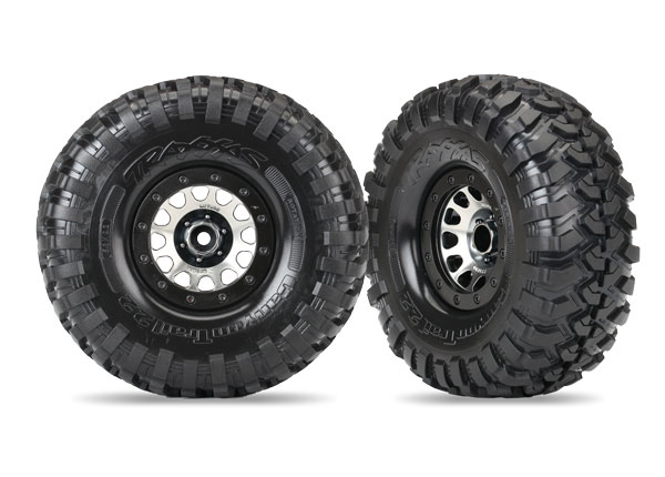 [ TRX-8172 ] Traxxas Tires &amp; wheels (method 105 black chrome beadlock whees) - TRX8172