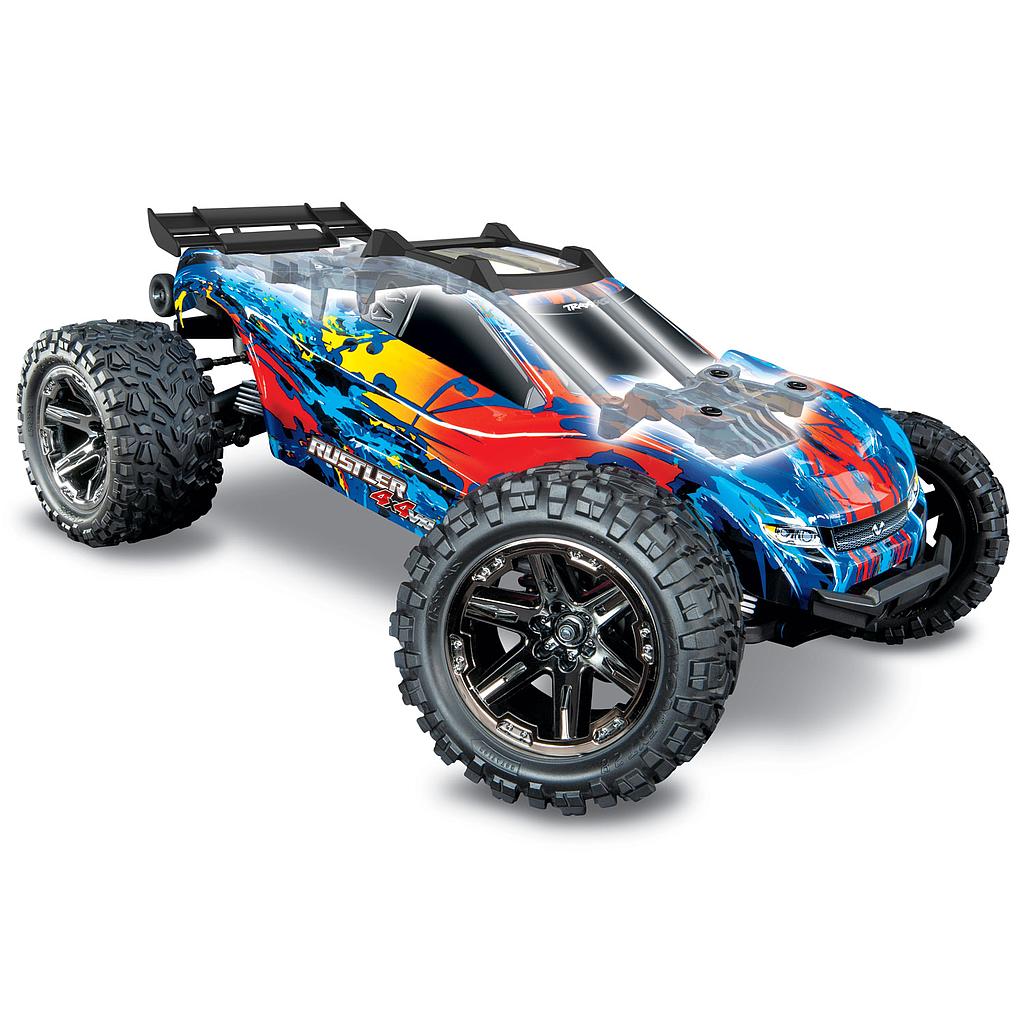 [ TRX-67076-4R ] Traxxas Rustler 4x4 VXL 1/10 stadium truck - Red-TRX67076-4R