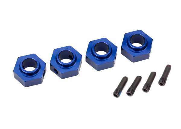 [ TRX-8269X ] Traxxas Wheel hubs, 12mm hex, 6061-T6 alu blue anodized (4) - TRX8269X
