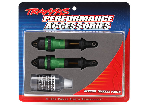 [ TRX-7461G ] Traxxas Shocks, GTR long green (fully assembled, without springs (2)