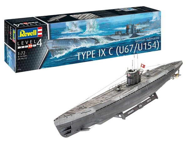 [ RE05166 ] Revell German submarine Type IX C (U67/U154)  1/72