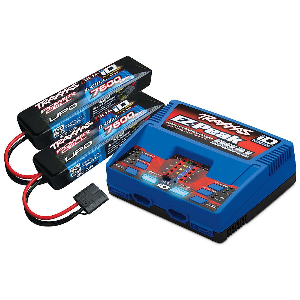 [ TRX-2991GX ] Traxxas 4S combo (2x trx2869X 7.4V lipo &amp; 1x 2972GX duo charger)-TRX2991GX