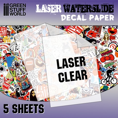 [ GSW10068 ] Green stuff world waterslide decals (A4 clear x 5) laser printer