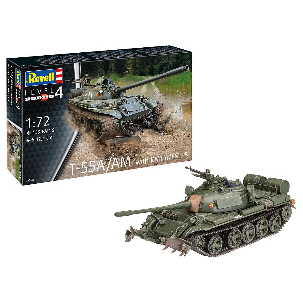 [ RE03328 ] Revell T-55A/AM with KMT-6/AMT-5  1/72