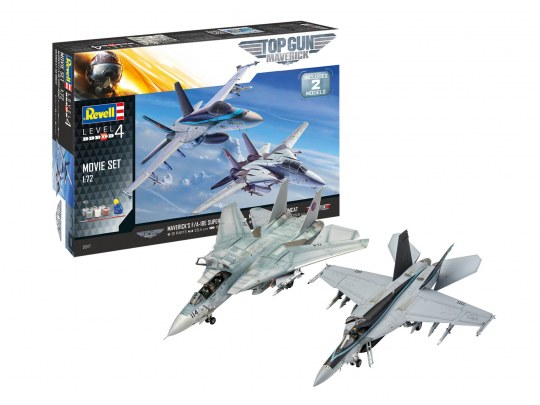 [ RE05677 ] Revell Topgun Maverick: Movie set (2 models) Maverick's F/A-18E Super Hornet + Maverick's F14-D Tomcat 1/72