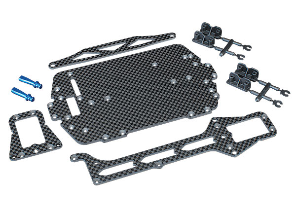 [ TRX7525 ] Traxxas carbon fibre conversion kit (includes chassis, upper chassis, battery hold down, adhesive foam tape, hardware)