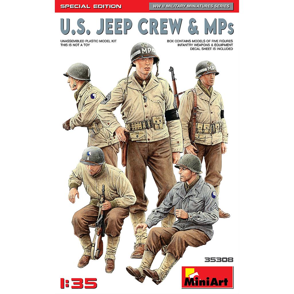 [ MINIART35308 ] U.S. Jeep Crew &amp; MPs Sp. Ed. 1/35